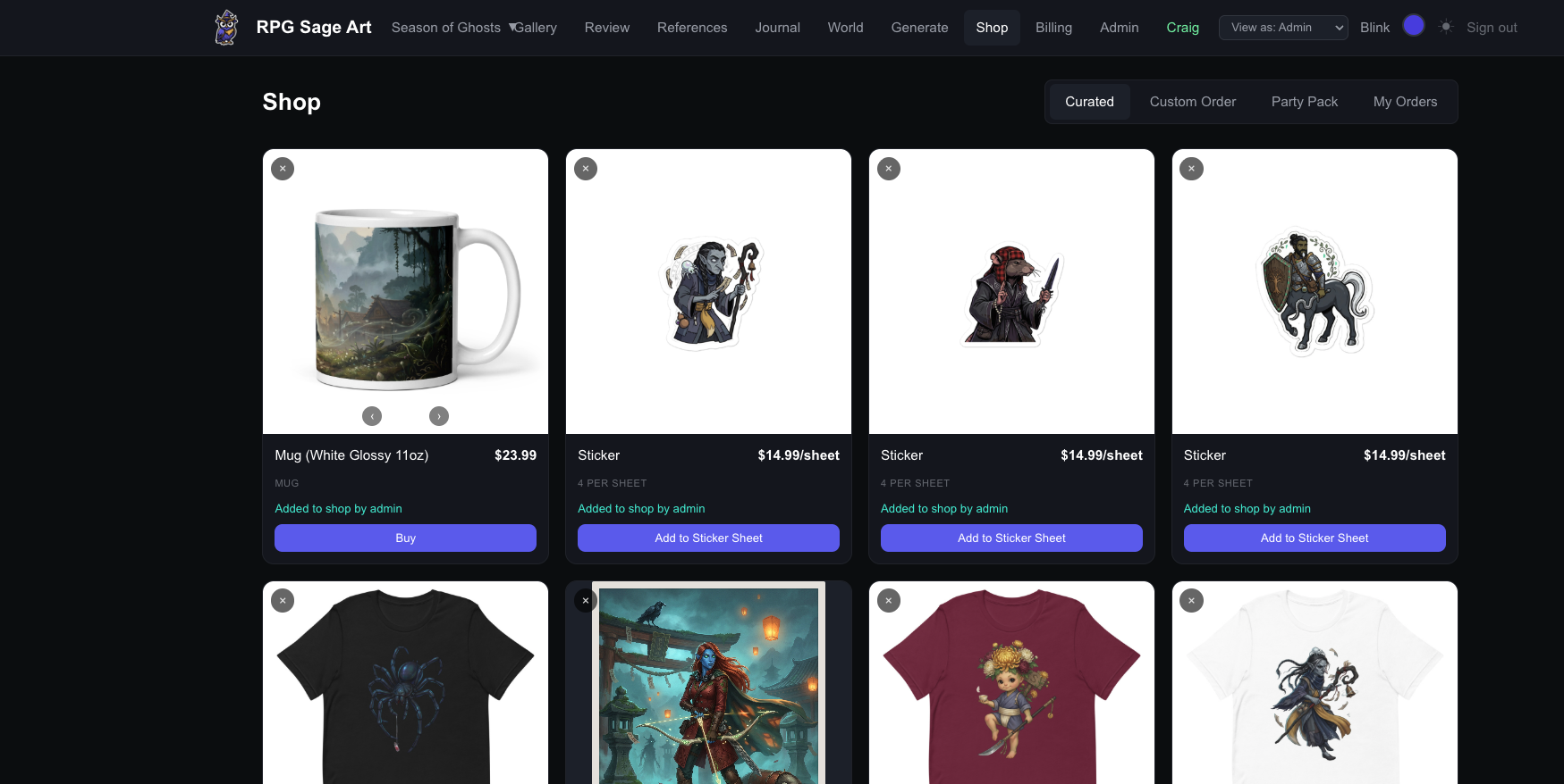 Custom Merch overview